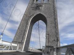 picture taken along the 
			EuroVelo 17: suspension bridge of La Voulte-sur-Rhône (completed in 1889 - renewed in 2016) - central pillar